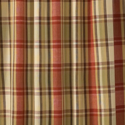 Heartfelt Plaid Fabric Shower Curtain with Liner
