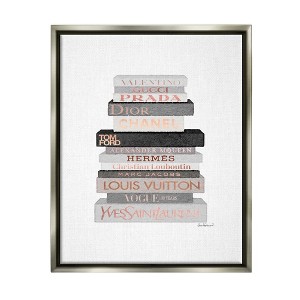 Stupell Industries Neutral Grey and Rose Gold Fashion Bookstack - 1 of 4