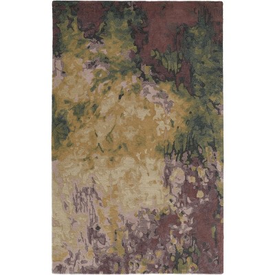 Amira Transitional Abstract Gold/Purple/Green Area Rug