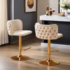 Leovsnove 2 Pcs Velvet Upholstered Bar Stool 360° Swivel Bar Stool, Counter Height Bar Stool with Base for Home Bar - 2 of 4