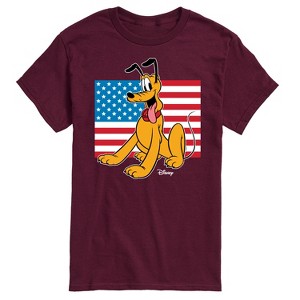 Men's - Disney - Pluto Patriotic USA Flag Short Sleeve Graphic T-Shirt - 1 of 4