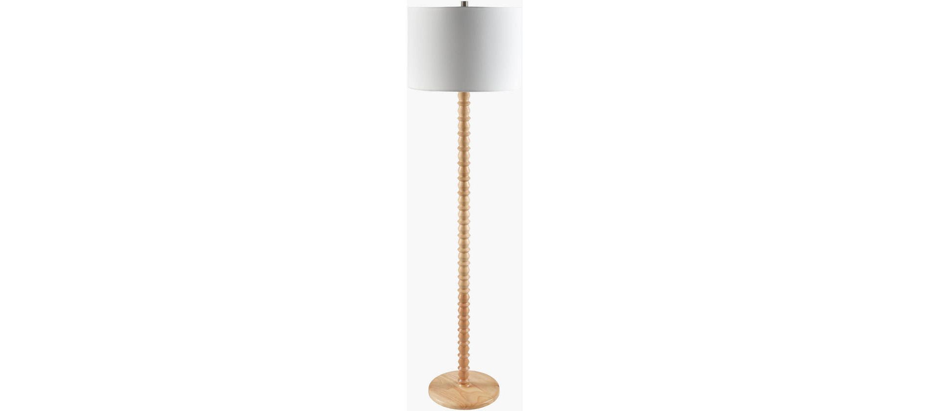 Livabliss Padauk 61"H x 16"W x 16"D Modern Beige Floor Lamps