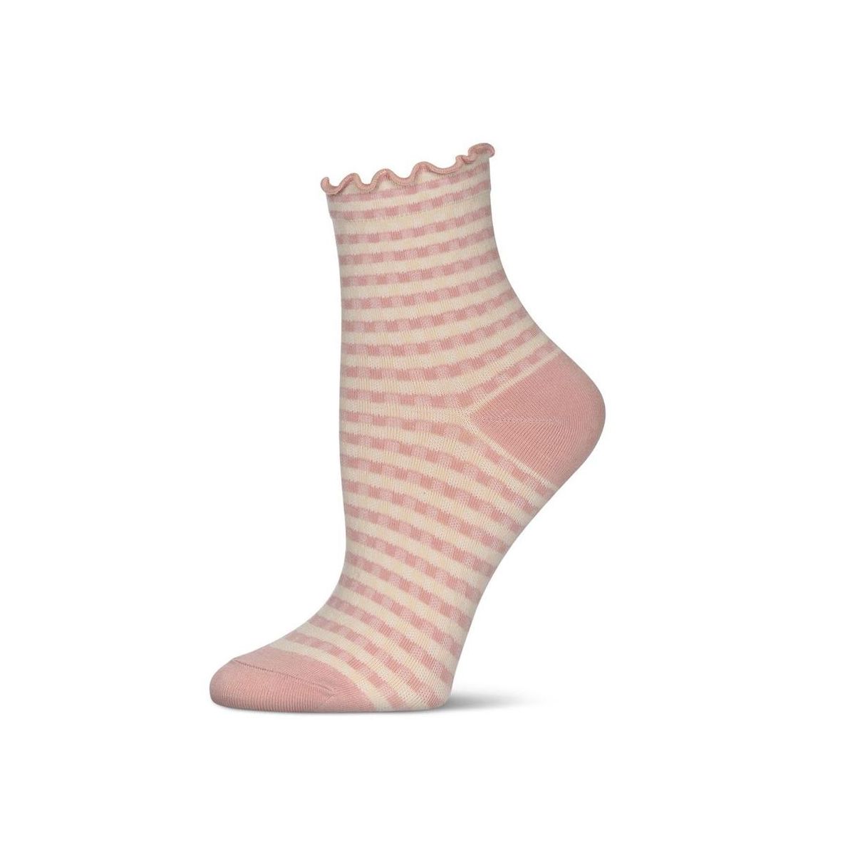 Memoi Women's Gingham Cotton Blend Ruffle Cuff Anklet Socks - thumbnail 4