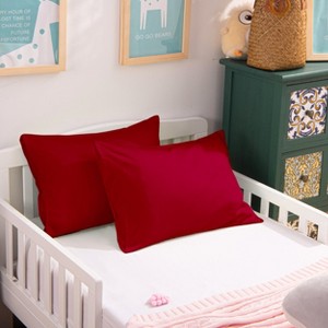 2 Pack 500 Thread Count Cotton Envelope Toddler Pillowcases, Ultra Soft Travel Pillow Cases - NTBAY - 1 of 4