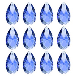Unique Bargains Crystal Pendant DIY Lamp Arts Crafts Decorative Teardrop Beads 1.1" 12 Pcs - 1 of 4