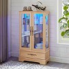 Lighted Curio Cabinet, 52" H Glass Display Cabinet with 3-Tier Adjustable Shelves, Cabinet with Tempered Glass Doors - 4 of 4