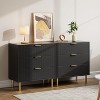 Modern 3-Drawer Dresser - Wood Nightstand with Gold Handles & Anti-Tip, Large Storage Chest for Bedroom, Hallway & Entryway Organization - 2 of 4