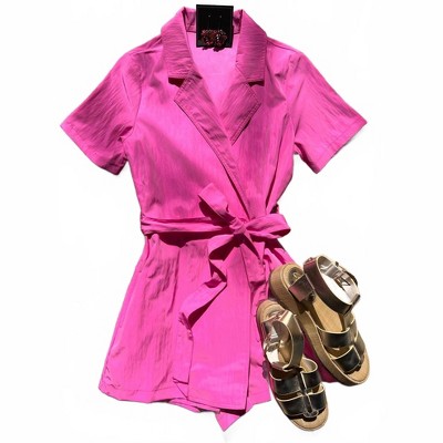 Women's Wo's Tie Waist Romper - GLAM