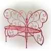 Butterfly Metal Bench Red - Alpine Corporation: Durable Garden Seating, Weather-Resistant Iron Construction - 2 of 4