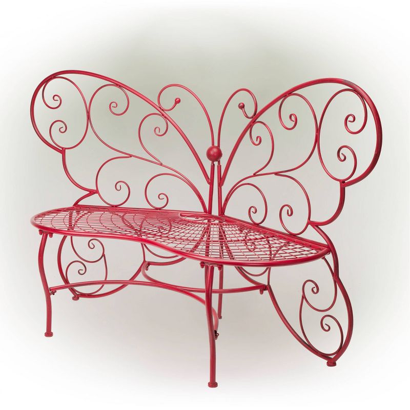 Butterfly Metal Bench Red - Alpine Corporation, 3 of 6
