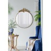 Vynxaria 36"x41" Gold Round Wall Mirror - Elegant Framed Living Room & Bedroom Statement - 2 of 4