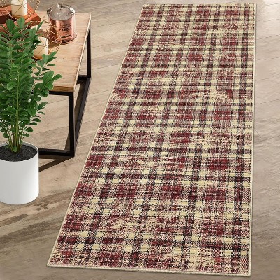 Hallway Runner Rug Washable Vintage Distressed Area Rugs Non Slip Laundry Rug Runner Floor Carpet Runners for Hallways Entryway Laundry