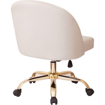 Layton Mid-Back Oyster Pearl Velvet Swivel Task Chair