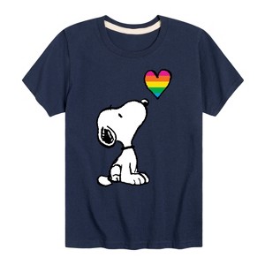 Boys' - Peanuts - Snoopy Rainbow Heart Short Sleeve Graphic T-Shirt - 1 of 4