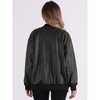 Allegra K Women's Faux Leather Stand Collar Zip Up Oversized Moto Bomber Jackets - 3 of 4