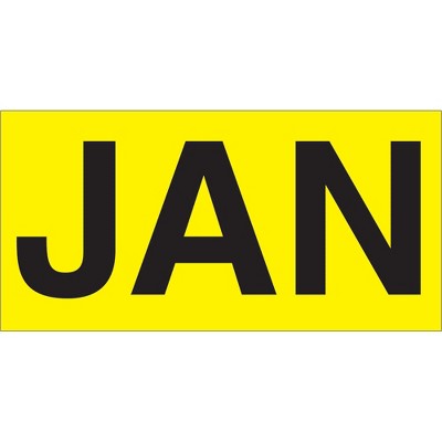 Tape Logic Months of the Year Labels "JAN" 3" x 6" Fluorescent Yellow 500/Roll DL6702