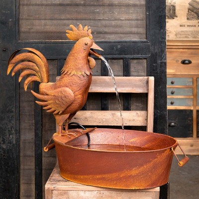 Park Hill Collection Folk Art Rooster Fountain