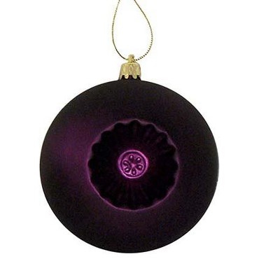 Northlight 6ct Matte Retro Reflector Shatterproof Christmas Ball Ornament Set 4" - Purple