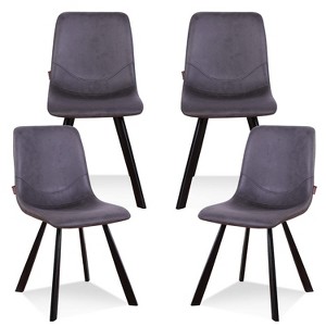 Hybition Suburban Sophistication Modern Leather Dining Chair with Metal Legs - 1 of 4