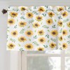 RT Designer's Collection Tribeca Sunflower Printed Slub 3 Pieces Kitchen Curtain Set With 1 Valance 52" x 18" and 2 Tiers 26" x 36" Each Multi Color - image 3 of 4