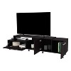 Vynxaria Entertainment Center with Drop-Down Door, Adjustable Legs, Open Storage, and Two Side Cabinets, Wengue, 17.7" H x 69.3" W x 13.9" D - 4 of 4