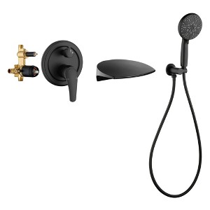 CLIHOME Wall Mount Single-Handle 7-Spray Tub and Shower Faucet with Handheld Shower Head (Valve Included) - 1 of 4