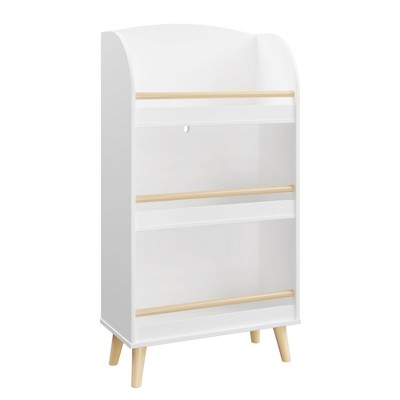 Fontoi Decorative Bookshelf, Kids Book Cabine with 3-Tier, Toy Storage Cabinet for Children's Room, Nursery, White, 9.44"*37.4"*19.68"