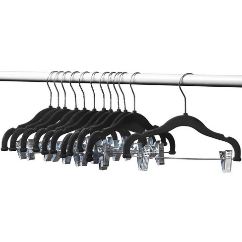 OSTO Pack of 30 Baby Premium Velvet Hangers, Black