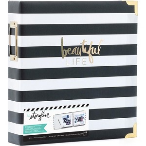 Heidi Swapp Storyline2 D-Ring Album 8.5"X11"-Black Stripe - 1 of 1