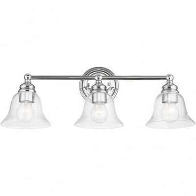 Polished Chrome 3-Light Vanity with Clear Glass Shades