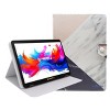 LINSAY 10.1"Octa Core  256GB Storage Android 15 Tablet with Black Pink White Marble Case - 3 of 4