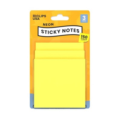 07945: Neon Sticky Pads, 3pk, 50 Sheets Each (48 Packs)