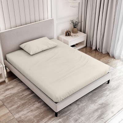 Natemia Fitted Bed Sheet Full Biege