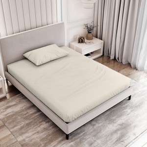 Natemia Fitted Bed Sheet Full Biege - 1 of 4