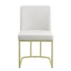 Royal Hampton 24 Inch Side Dining Chair Set of 2, Soft Off White Velvet, Gold Metal Base - 3 of 4