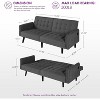 TYBOATLE 65" Convertible Faux Leather Futon Sofa Bed, Modern Upholstered Couch with USB, Folding Loveseat for Small Space, Apartment, Dorm, Office - 2 of 4