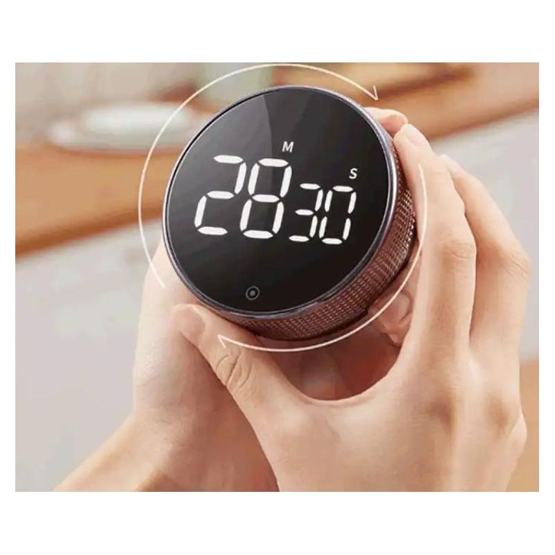 Link LED Modern Knob Rotation Kitchen Timer Large Display Timer Magnetic Back Great For Baking Classrooms Fitness Studying Easy For Kids & Seniors, 3 of 9