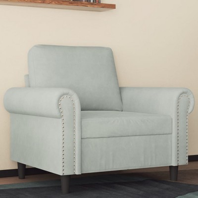 vidaXL Sofa Chair Light Gray 23.6 in. Velvet