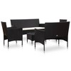 vidaXL 5 Piece Patio Lounge Set With Cushions Poly Rattan Black - 2 of 4