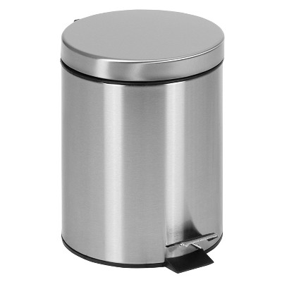 1.3gal Soft Close Pedal Step Trash Can Black - 88 Main : Target