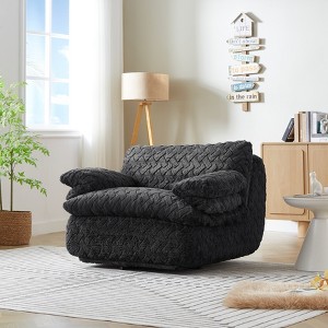 GDFStudio Anastasia Modern 44" Corduroy Upholstered Swivel Single Sofa - 1 of 4