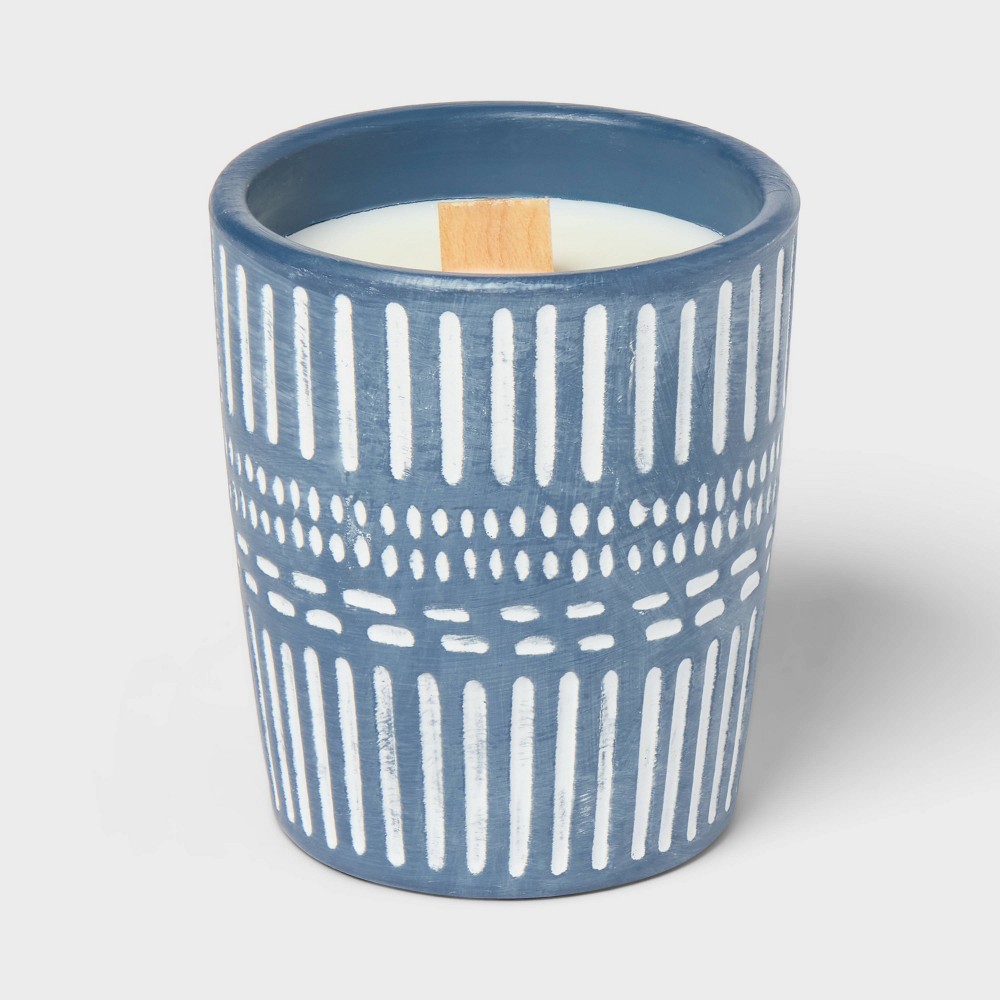 Medium Ceramic Wooden Wick Candle Cedarwood Musk - Threshold™