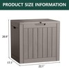 MAYEERTY 30 Gallon Large Capacity Outdoor Deck Box for Patio Furniture Cushions, Pillow with Wheels, Light Brown - 4 of 4