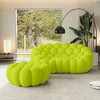 WJSHome Loveseat Bubble Sofa with Ottoman, Curved Couch, Comfy Upholstered Sofa, Mesh Fabric 3D Honeycomb Shape Modern Couch - 2 of 4