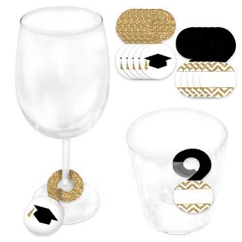 Big Dot of Happiness Tassel Worth The Hassle - Gold - Graduation Party Paper Beverage Markers for Glasses - Drink Tags - Set of 24