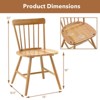Costway Dining Chairs Set of 4 Farmhouse Kitchen Chair w/ Rubber Wood Frame Wide Seat - 3 of 4
