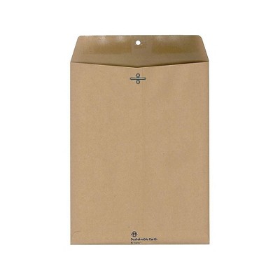 Sustainable Earth Clasp Closure 100% Recycled Envelope 10" x 13" Natural Brown 100/BX 884782