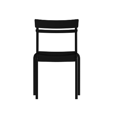 Nash Black Steel Armless Stackable Indoor-Outdoor Chairs, Set of 4