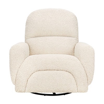 Almond Teddy Loop Swivel Recliner with Metal Frame