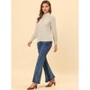Allegra K Women's Printed Long Sleeve Piped Button Down Office Shirt - 2 of 4
